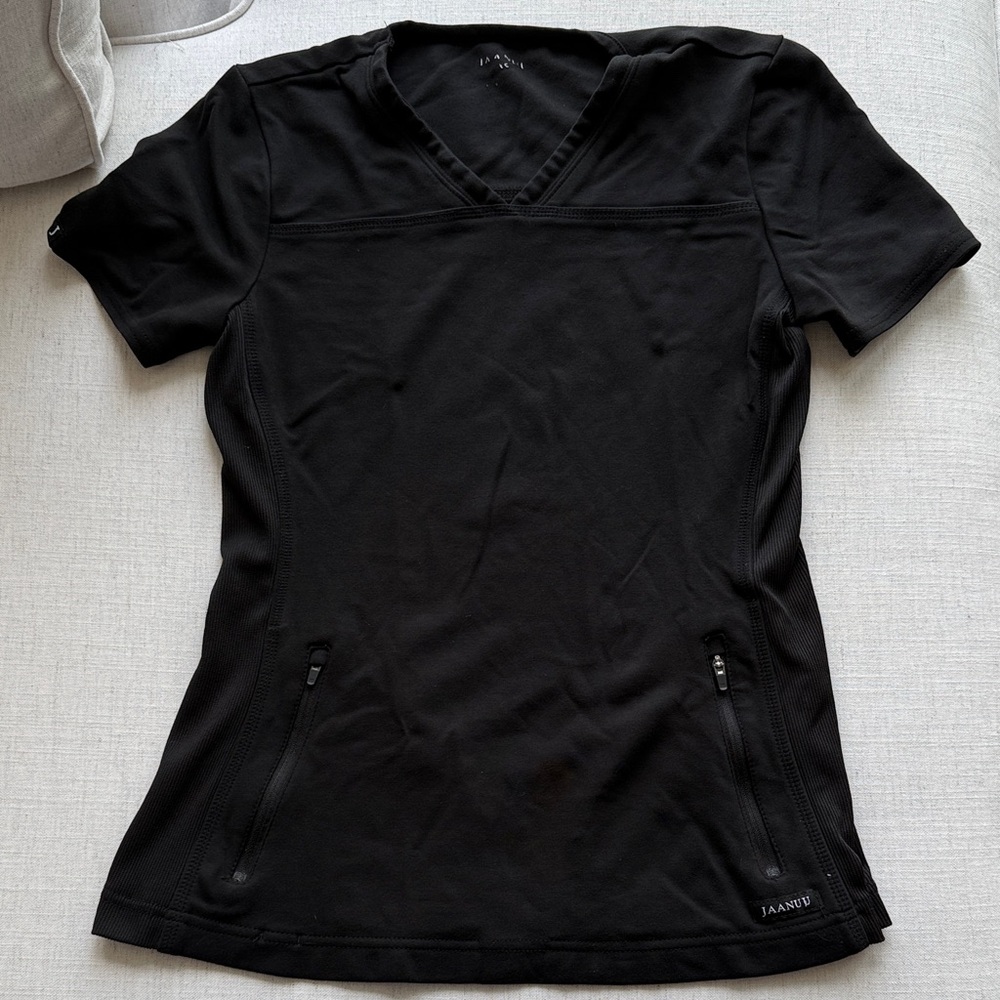 Jaanuu Black Short Sleeve V-Neck Top
